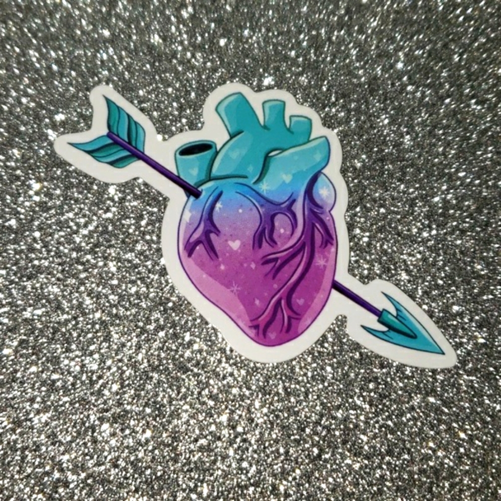 Art GOTHIC PASTEL heart arrow waterproof sticker